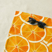 Personalized Monogram Orange Citrus Beach Towel ビーチタオル (インサイチュ)