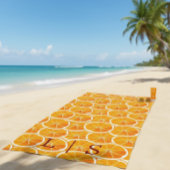 Personalized Monogram Orange Citrus Beach Towel ビーチタオル