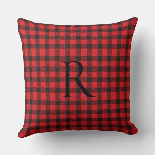 Personalized Monogram Pillow, Rustic Farmhouse クッション (裏面)