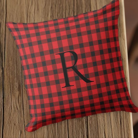 Personalized Monogram Pillow, Rustic Farmhouse クッション