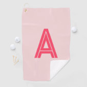 Personalized Monogram Pink Red ゴルフタオル (インサイチュ)