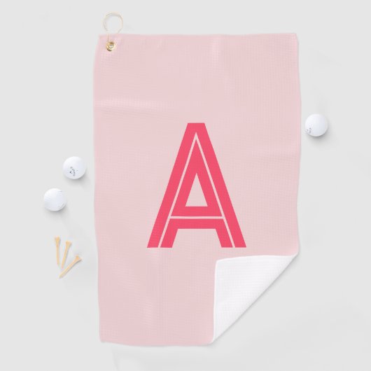 Personalized Monogram Pink Red ゴルフタオル (インサイチュ)