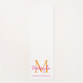 Personalized Monogram Pink Script Name  ヨガマット (正面)
