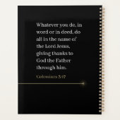 Personalized Monogram Planner, Name & Bible Verse プランナー手帳 (裏面)