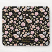 Personalized Monogram Pretty Vintage Floral マウスパッド (正面)
