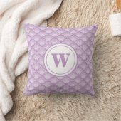 Personalized Monogram Purple Floral Pattern クッション (ブランケット)