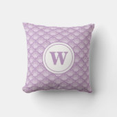 Personalized Monogram Purple Floral Pattern クッション (正面)