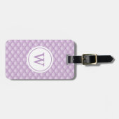 Personalized Monogram Purple Floral Pattern ラゲッジタグ (正面横)