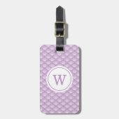 Personalized Monogram Purple Floral Pattern ラゲッジタグ (正面縦)