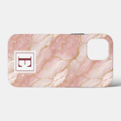 Personalized Monogram Rose Quartz Gold Case-Mate iPhoneケース (裏面 (横))