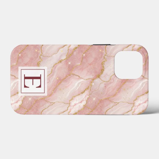 Personalized Monogram Rose Quartz Gold Case-Mate iPhoneケース (裏面 (横))