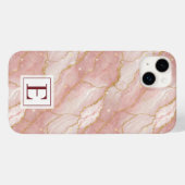 Personalized Monogram Rose Quartz Gold Case-Mate iPhoneケース (裏面 (横))