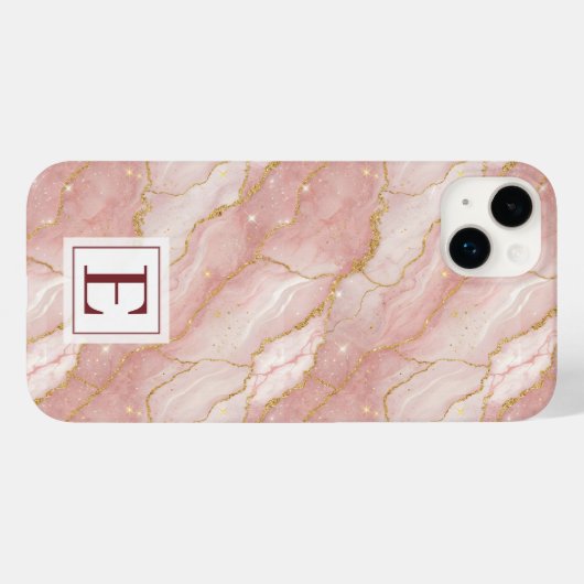 Personalized Monogram Rose Quartz Gold Case-Mate iPhoneケース (裏面 (横))