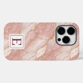 Personalized Monogram Rose Quartz Gold Case-Mate iPhoneケース (裏面 (横))