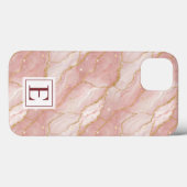 Personalized Monogram Rose Quartz Gold Case-Mate iPhoneケース (裏面 (横))