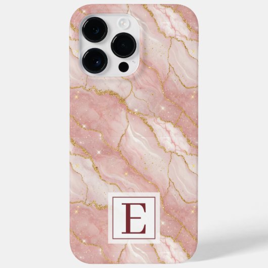 Personalized Monogram Rose Quartz Gold Case-Mate iPhoneケース (裏面)