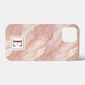 Personalized Monogram Rose Quartz Gold Case-Mate iPhoneケース (裏面 (横))
