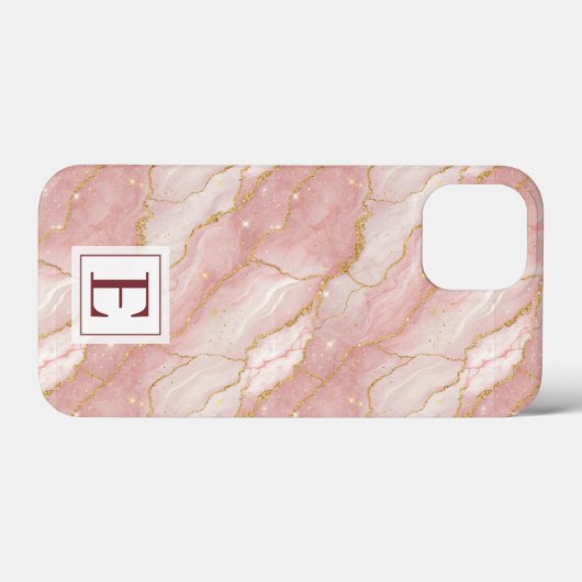 Personalized Monogram Rose Quartz Gold Case-Mate iPhoneケース (裏面 (横))