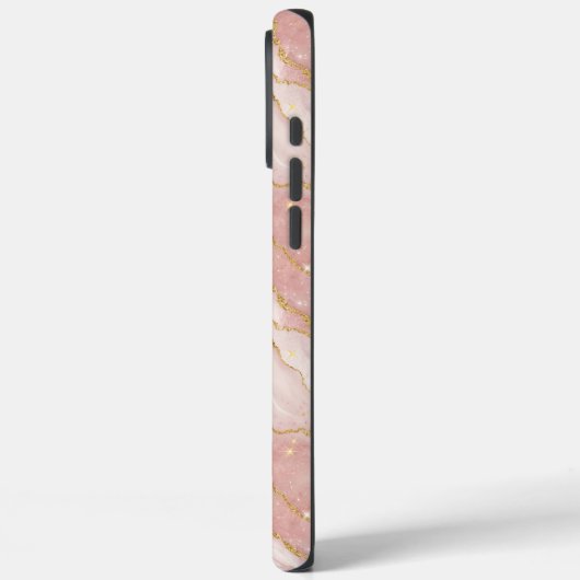 Personalized Monogram Rose Quartz Gold Case-Mate iPhoneケース (裏面 / 左)