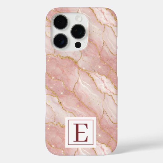 Personalized Monogram Rose Quartz Gold Case-Mate iPhoneケース (裏面)