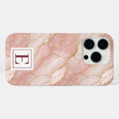 Personalized Monogram Rose Quartz Gold Case-Mate iPhoneケース (裏面 (横))