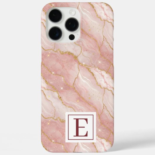 Personalized Monogram Rose Quartz Gold Case-Mate iPhoneケース (裏面)