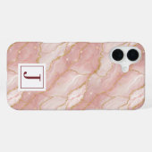 Personalized Monogram Rose Quartz Gold iPhoneケース (裏面横)