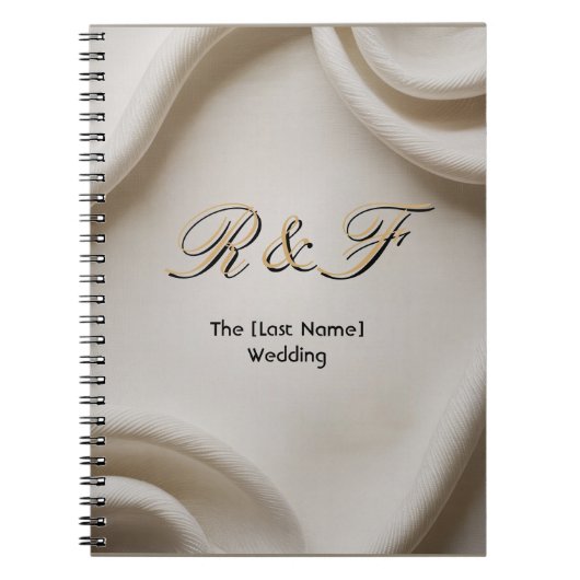 Personalized Monogram Suite | Luxe Linen Wedding ノートブック (正面)