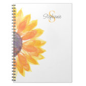 Personalized Monogram Sunflower  ノートブック (正面)