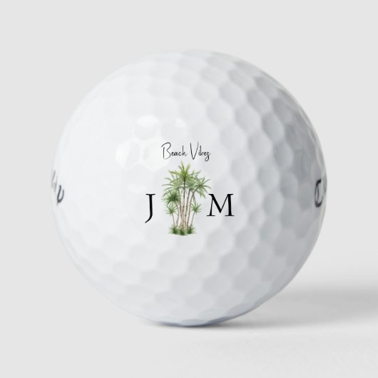 Personalized Monogram Tropical Titleist Pro V1 ゴルフボール (正面)