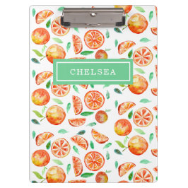 Personalized Monogram Watercolor Oranges Citrus クリップボード