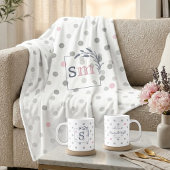 Personalized Monogram Wedding Gift Couple Bride フリースブランケット