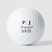 Personalized Monogram Wedding golf Ball ゴルフボール (正面)