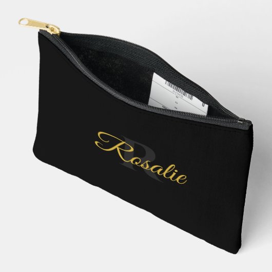 Personalized Monogram Zipper Pouch for Essentials アクセサリーポーチ (見開き)