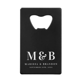Personalized Monogrammed Initials Wedding Favors クレジットカード栓抜き