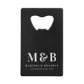 Personalized Monogrammed Initials Wedding Favors クレジットカード栓抜き (裏面)