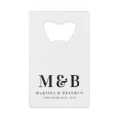 Personalized Monogrammed Initials Wedding Favors クレジットカード栓抜き (正面)
