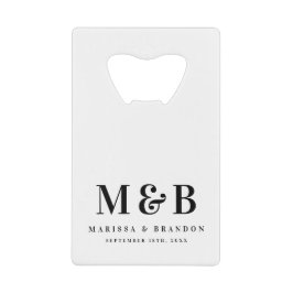 Personalized Monogrammed Initials Wedding Favors クレジットカード栓抜き