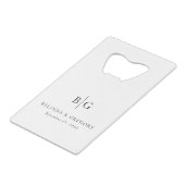 Personalized Monogrammed Initials Wedding Favors クレジットカード栓抜き (裏面アングル)