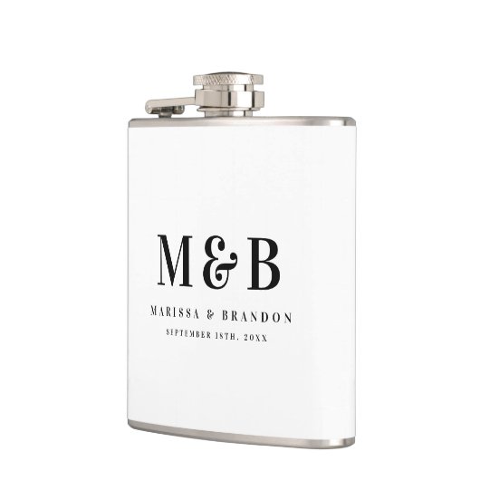 Personalized Monogrammed Initials Wedding Favors フラスク (左)