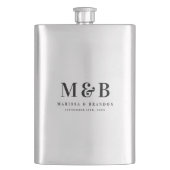 Personalized Monogrammed Initials Wedding Favors フラスク (正面)