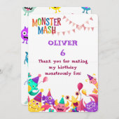 Personalized Monster Thank You Card – Crocodile &  サンキューカード (正面/裏面)