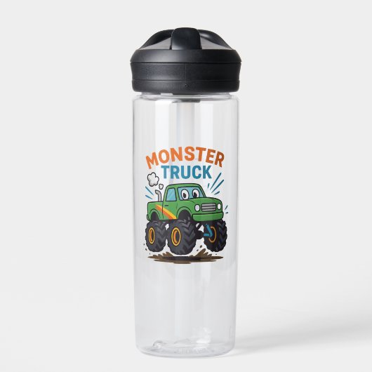  Personalized Monster Truck Kids Water Bottle ウォーターボトル (正面)