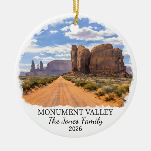 Personalized Monument Valley Navajo Tribal Park セラミックオーナメント (正面)