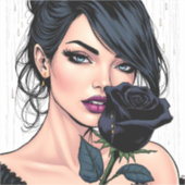 Personalized Moody Gothic Woman with Rose   シール (正面)