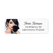 Personalized Moody Gothic Woman with Rose   ラベル (正面)