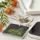 Personalized Moody Woodlands Minimal Men's Name キーホルダー (正面右)