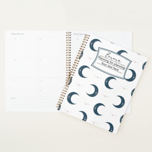 Personalized Moon Pattern Planner 8.5x11 プランナー手帳 (ディスプレー)
