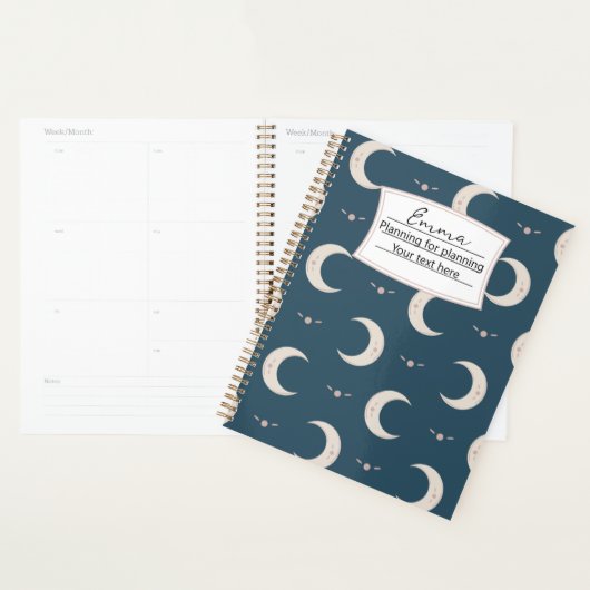 Personalized Moon Pattern Planner 8.5x11 プランナー手帳 (ディスプレー)