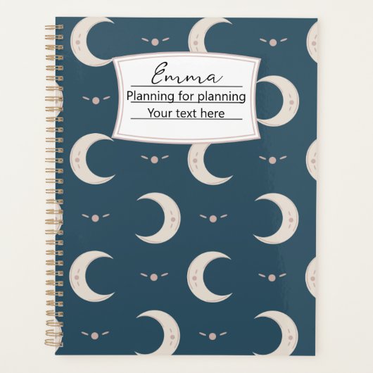 Personalized Moon Pattern Planner 8.5x11 プランナー手帳 (正面)